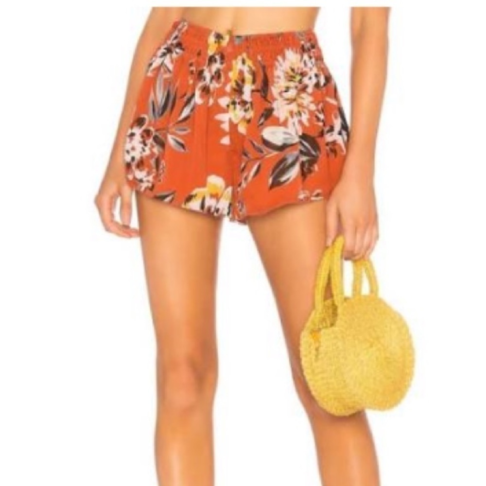 Tularosa Floral Smoked Waist Shorts Size XL